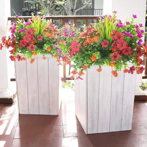 8 Piece Artificial Rose Decorative Bouquet Centerpiece Set, Wedding Party Baby Shower Garden Home Decor, Fake Flowers Arrangement