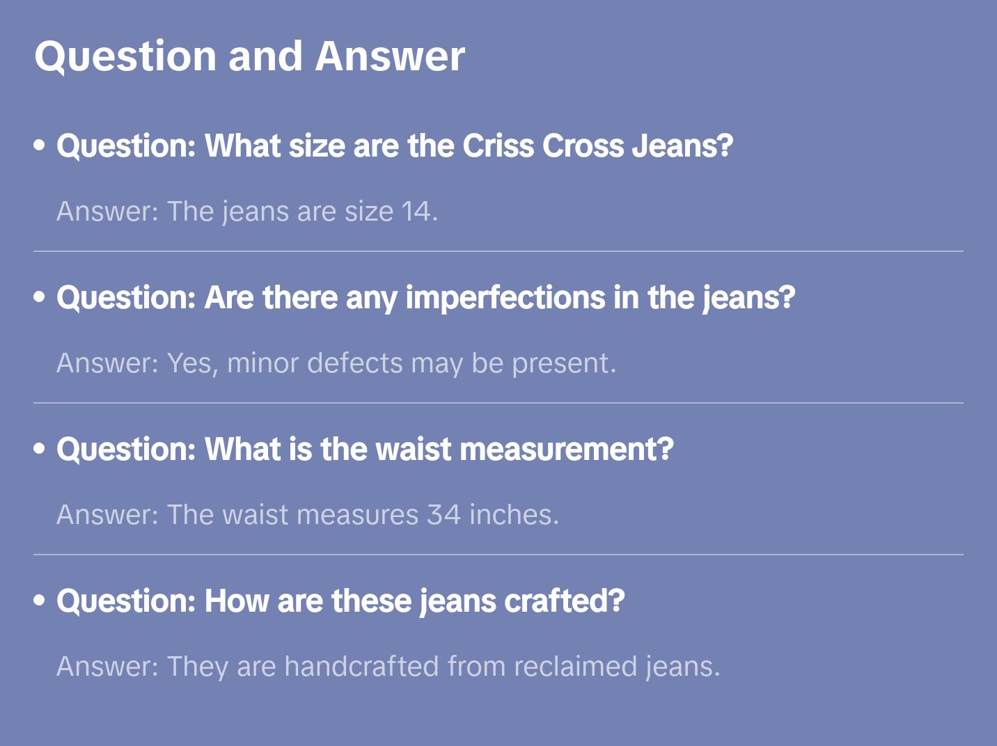 Criss Cross Jeans (size 14)