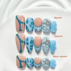 CuraTique Sea Collection | Bubble Glow | 10-Piece Set  100% Handmade Nail Stickers, 3D Gel Nails, Reusable Nail Decorations | 2026 SummerNails | Holiday | The Perfect Nail Art for Vacations | Birthday Parties&Gift-Giving