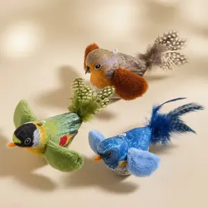 2026 New Self Entertaining Swing Cat Toy With Feather Stick And Squeaky Simulated Bird For Indoor Play Durable Bite Resistant Interactive Pet Supplies Lightweight Cute Light Luxury US Design