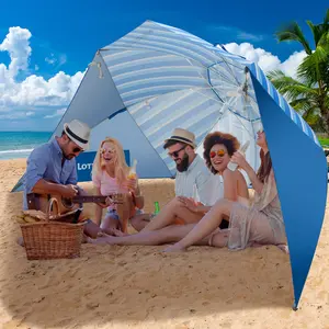 Beach Shelter Umbrella premiere UPF 50+ Umbrella Shelter for Sun and Rain Protection for Adult (10-Foot, Blue Green)