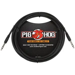 Pig Hog PTRS10 High Performance 1/4" TRS Instrument Cable, 10 Feet