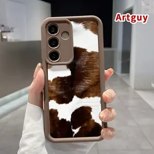 Phone Case Compatible with Samsung Galaxy S26 S23 Ultra S24 Plus S25 S22+ Cowhide Chic Anti-Scratch Shockproof Soft Silicone Protective Cover
