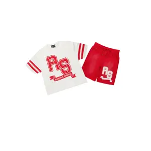 Alik White/Red Crop Boxy Tee Short Set