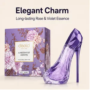 30ml Purple High Heel Perfume - Long-Lasting Rose, Violet & Cedar Fragrance | Unleash Your Charm for Daily Wear & Romantic Dates | Perfect Valentine‘s Day & Christmas Gift