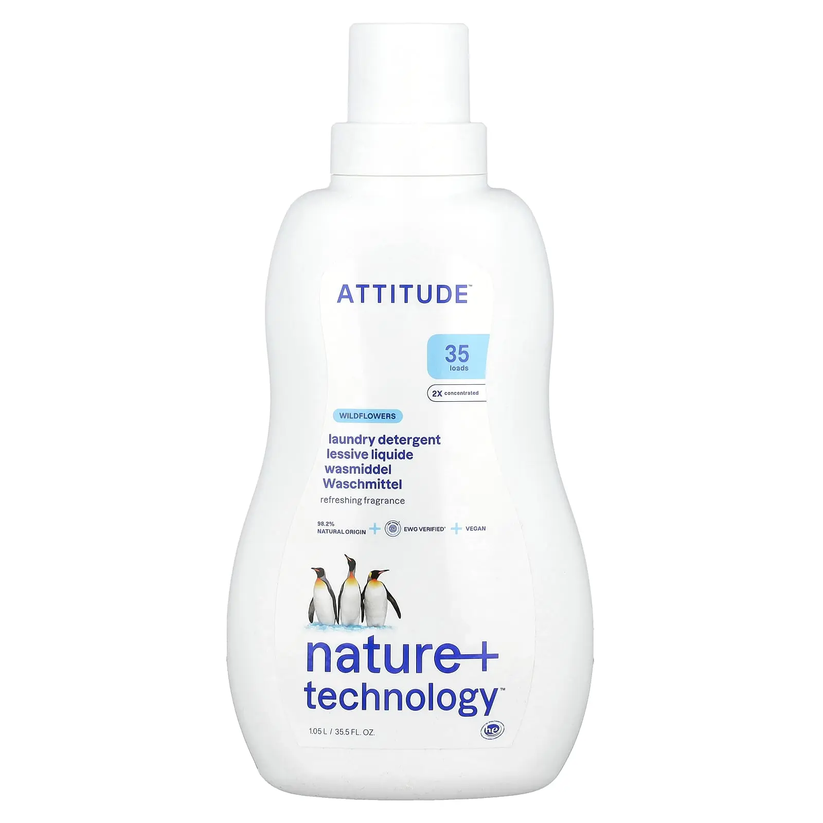 ATTITUDE Laundry Detergent, Wildflowers, 35.5 fl oz (1.05 l)