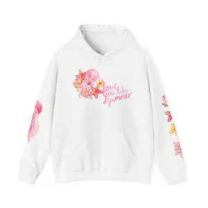 Love You Like Summer hoodie | Ivory Cove & Co. Beach floral seahorse jellyfish design