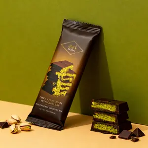 Dubai Dark Chocolate Bar Pistachio, 3.5oz - 100g, Gourmet Chocolate Bar | Dubai Dark Chocolate Bar Pistachio | Loaded with Kunafa, Knafeh - The Crunchiest Kataifi Delight Perfect for Sharing