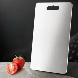 Titanium Cutting Boards for Kitchen, Food Grade 304 Stainless Steel Cutting Board Set for Meat, Fruit & Vegetable