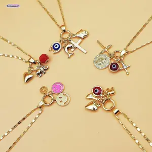 Evil Eye Pendant Necklace for Women, Bohemian Lucky Charm Necklace, Protection Jewelry for Daily Wear, Beach Vacation and Gift for Her