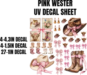 Pink Western UV-Protective Sticker Decal Sheet for DIY Scrapbooking & Stamping (Toys & Hobbies)