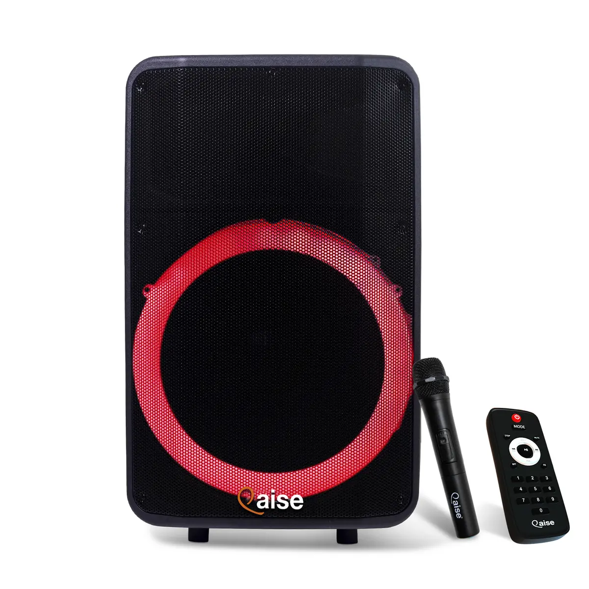 QAISE 5500W 15 inch Rechargeable bluetooth Party speaker with wireless Mic for karaoke Audio Amplifier