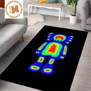 Kaws Companion Gradient In Black Background Doormat Carpet Home Decor