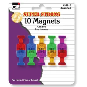 212 MAIN Colorful Magnetic Decor Magnets, Super Strong, 10 Per Pack, 6 Total Packs