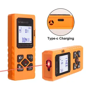 Portable Handheld Laser Distance Meter, USB Rechargeable Laser Rangefinder, Measuring Infrared Distance Meter with Distance/Area/Volume/Self-calibration Function