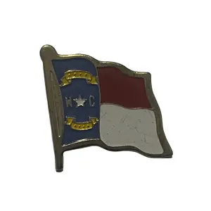 North Carolina Pin - Representing the State with Flag Design and "N.C" Emblem