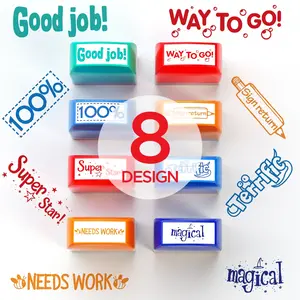 New 8/12 Piece Teacher Stamp Set, Graded Classroom Parent Signature Stamps, Self-Inking Ink Stamps, Homework Supplies, Motivational Gift Set