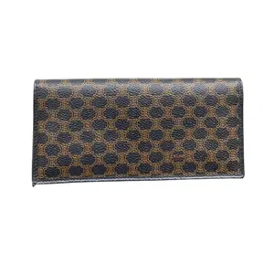 Pre-owned Celine Coated Canvas Wallet Macadam long bifold wallet