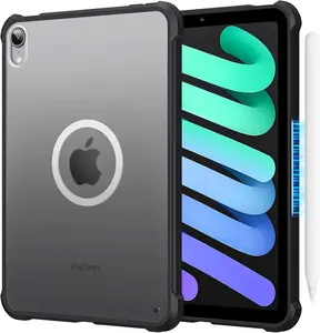 iPad mini A17 Pro/6 Case with  Ring for MagSafe, Translucent  Shell  Slim & Lightweight, Full Corner Protection, Compatible with iPad mini 6/7 (Black)