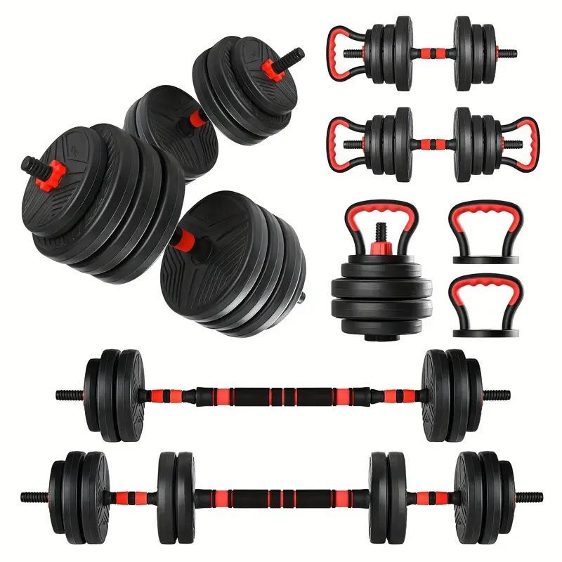 5 In 1 Adjustable Dumbbells, 20/30/40/90 Lbs Weight Optional Set - Dumbbell Set, Can Be Used As Barbell, Kettlebell, Push-up Rack, Weight Plates - Suitable For Home Gym Fitness Workout, Suitable For Men/women, Valentine's Day Gift