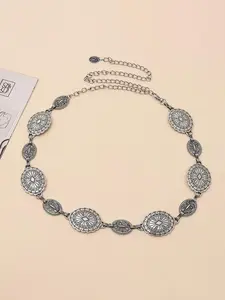 Women's Boho Style Vintage Chain Belt, Retro Trendy Textured Metal Design Casual Waist Belt, Fashionable Clothes Accessories for Daily & Party Decor, Charm