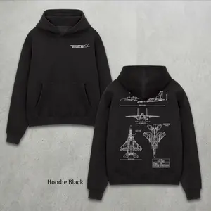 Vintage McDonnell Douglas F15E Strike Eagle Fighter Jet Blueprint Hoodie, Military Aircraft Hoodie, Air Force Pilot Shirt, F15E Strike Eagle Jet Schematic Clothing, Technical Drawing Apparel, Combat Aircraft Gift For Servicemember, Aviation Lover Gift
