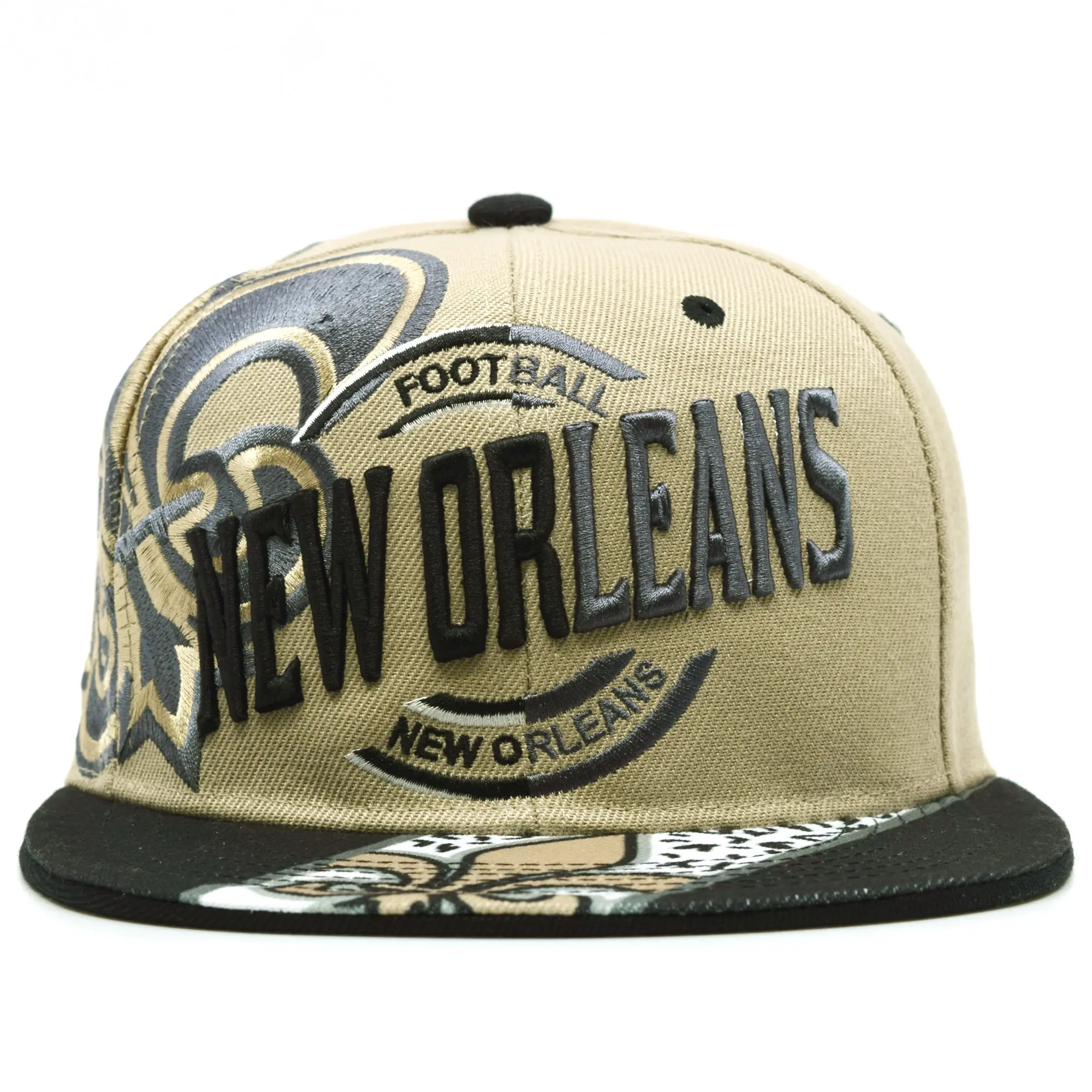 New Orleans City Pride Snapback Cap - Split 3D Lettering & Fleur-de-lis Graphic Visor State Pride Hat