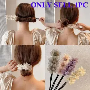 Flower Lazy Hairpins for Women & Girls, Non-Slip Hair Bun Clips, Hair Claws, Easy-To-Use Hair Accessory for Stylish Updos, Hair Bun Accessories
