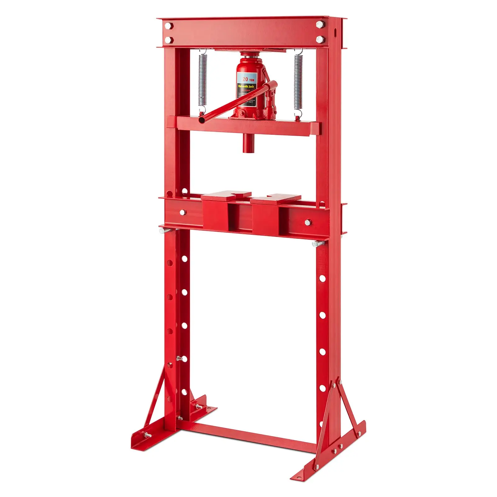 Garvee 20 Ton Hydraulic Press, Heavy Duty H-Frame Garage Floor Shop Press with Adjustable Worktable & Plates, for Metal Bending, Straightening, Installing Bearings & U-Joints,Red