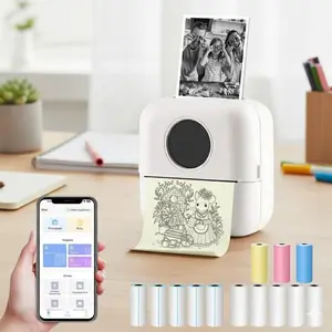 Mini HD Portable Label Printer: Wireless Thermal Sticker Maker for Students, Study Aid & Office Organizer. Pocket-Sized Bluetooth Name Tags, Durable No-Ink Printing for Home, School & Work. Instant Print & Stick, Compact Labeling Machine.