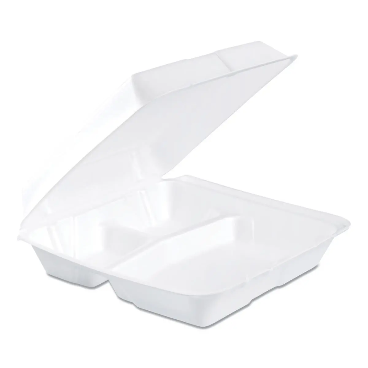 212 MAIN Large 3-Compartment Insulated Lunch Compartment Food Storage Containers Set, Stackable Plastic with Foam Hinged Lid, Kitchen Utensils Compatible, 925x95x3 (units unspecified) Dimensions, 200 Pieces per Case