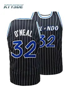 KTYSDE Men's Vintage #32 O'Neal Orlando City Pinstripe Basketball Jersey, Sports Jersey, Embroidered Mesh Sleeveless Fan Shirt for Game Day Basketball Events