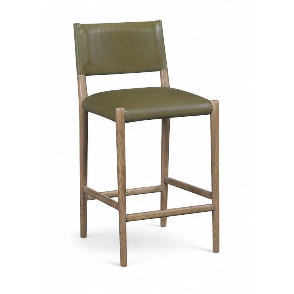 Andie Olive Vegan Leather Upholstered Counter Stool