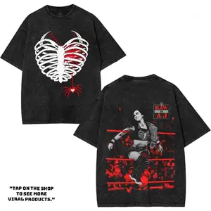 AJ Lee Back – Oversize Acid Wash Tee brings WWE’s crazy chic energy to streetwear fashion, crafted for rebels who stand out in every crowd