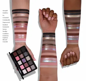 Luxury Cool-Toned Neutrals Eyeshadow Palette Designed for Soft Glam Lovers. (cool-toned, mattes, shimmers, duo chromes) by Adriana Nichole Cosmetics