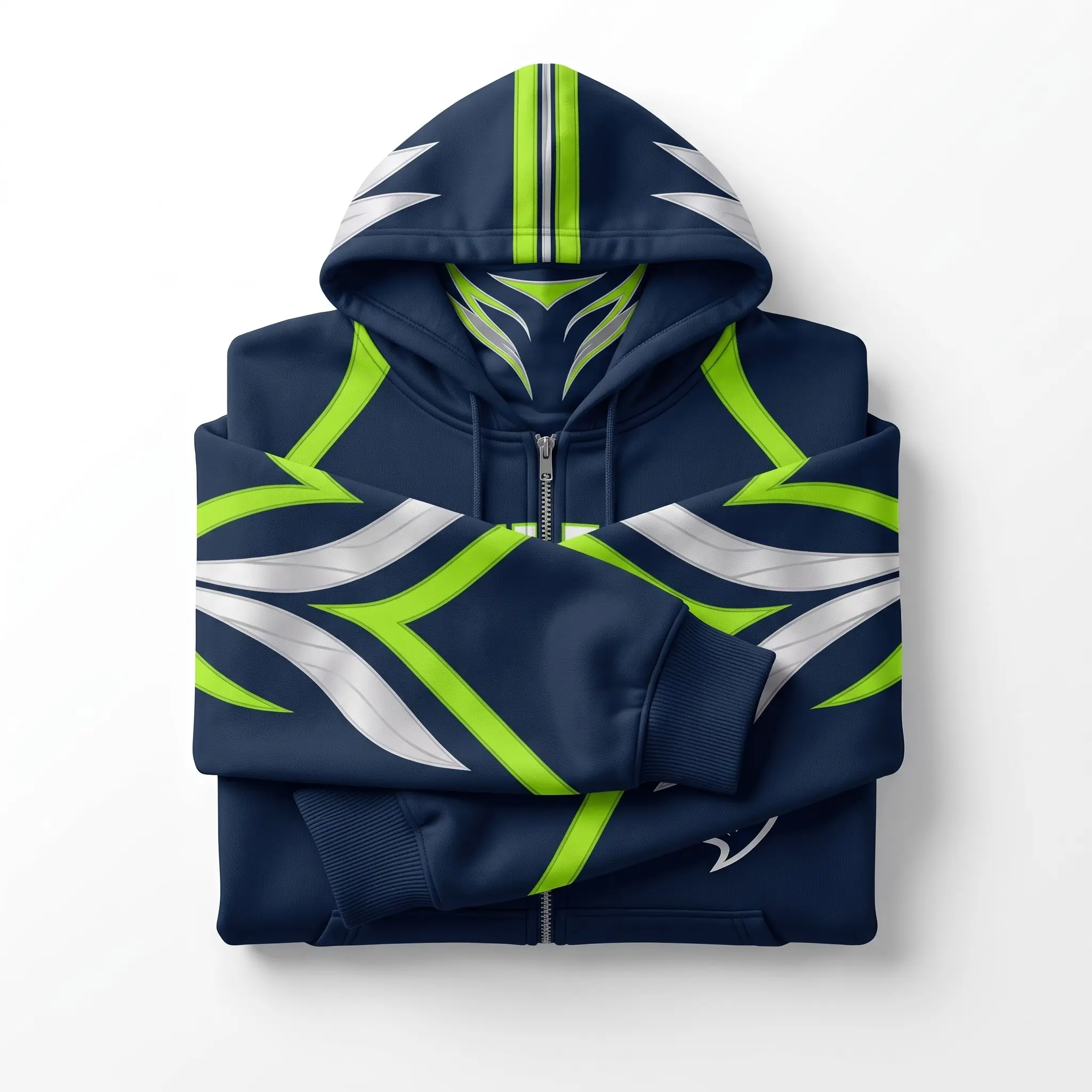 Teams Built-in Balaclava Zip Up Hoodie Football Sports Fan Full Zip Fleece Jacket Warm Winter Face Mask Sweatshirt Streetwear