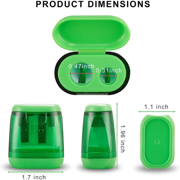 Pencil Sharpeners, 4 Pcs Dual Holes Colored Handheld Pencil Sharpener with Lid Students School Class Home Office rectangle pencil sharpener Pencil Sharpeners, 4 Pcs Dual Holes Colored Handheld Pencil Sharpener with Lid Students School Class Home Office rectangle pencil sharpener