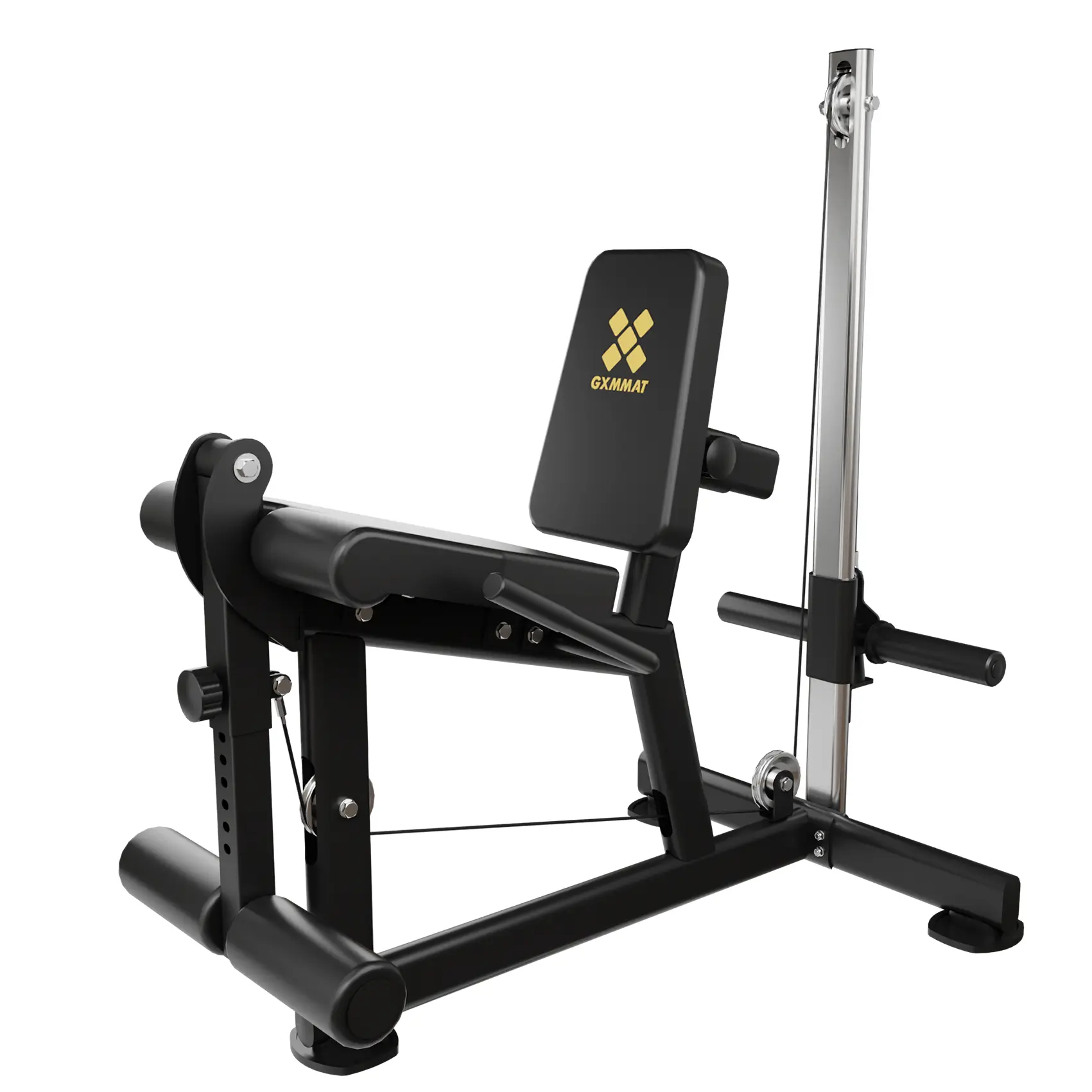 Gxmmat Leg Extension and Curl Machine with Rear Weight Stack, Compact Design, 15° Ergonomic Seat, 4 Backrest Adjustments, 8 Leg Roller Positions, 1:1 Ratio Pulley, Unisex, Functional, Leg Extension Machine, Home Gym