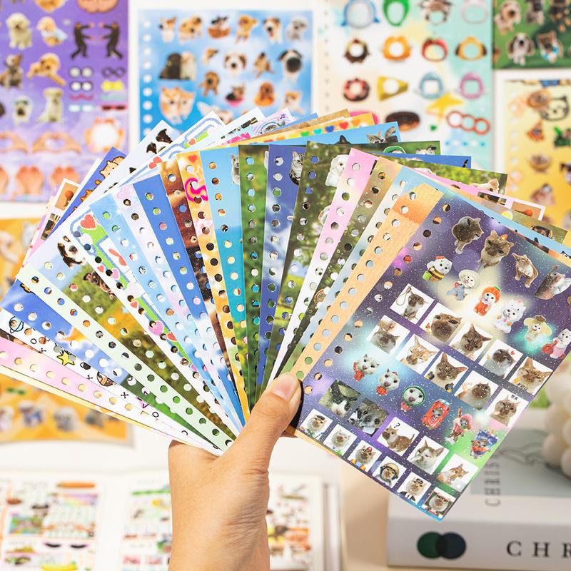 3 Styles Cute Pet Sticker Book – 30 Sheets, 800 Pcs Stickers per Style, Cat & Dog Aesthetic Stickers for Scrapbooking, Journaling, DIY Crafts, Kawaii Planner Stickers Tiktokshopstockup