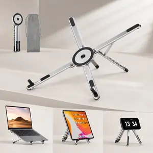 Portable Foldable Laptop Stand for Desk, Adjustable Aluminum Holder for iPad, Tablet & Phone