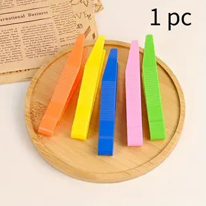 Children's Fine Motion Training Accessories Tweezers Flat Headed Tweezers Color Clip Plastic Tweezers Children's Toy Eyelash Tools