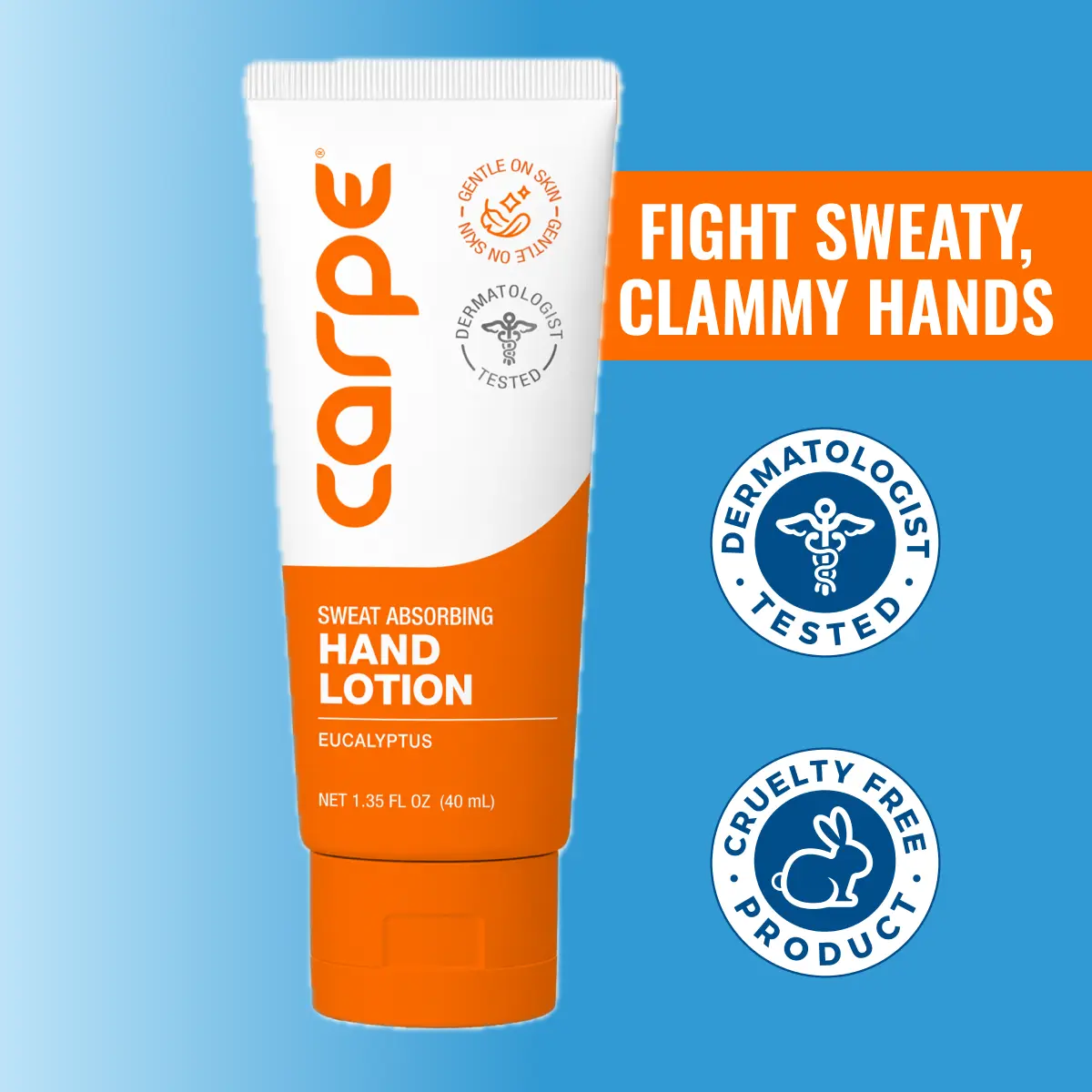 Carpe Sweat Absorbing Hand Lotion for Sweaty, Clammy Hands - Improve Grip and Fight Sweaty, Slippery Handshakes - Dermatologist Tested