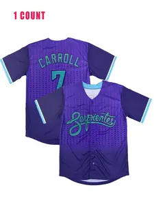 Men's Embroidered Baseball Jersey Shirts 7 Number, Apparel Jersey, Quick Dry Casual Sportswear Sports Clothing for Outdoor Activities, Loose Fit All Seasons Wear