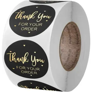Thank You Stickers 500Pcs 1inch Elegant Labels for Supporting Business Packing and Gifts