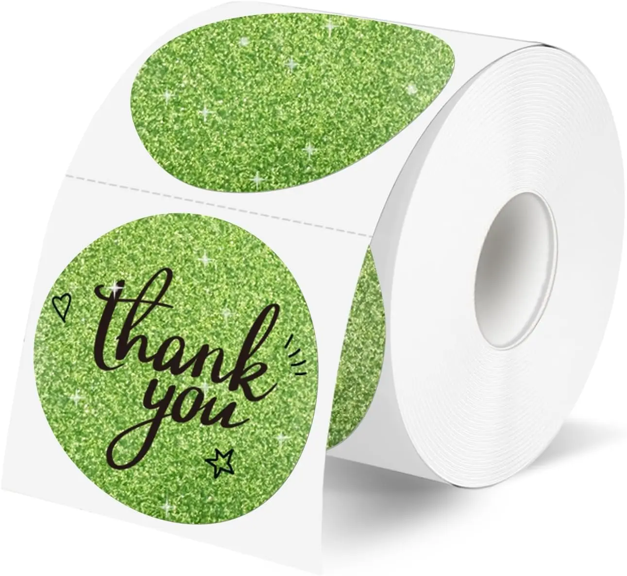 STARBOLING 2" Glitter Finish Round Direct Thermal Label Stickers, Self-Adhesive Self-Stick Stick-On Labels for Gift Wrapping, Custom Logo Office Stationery Supplies (Glitter Pink), Self-Stick Labels & Stickers, Stick-On Labels & Stickers