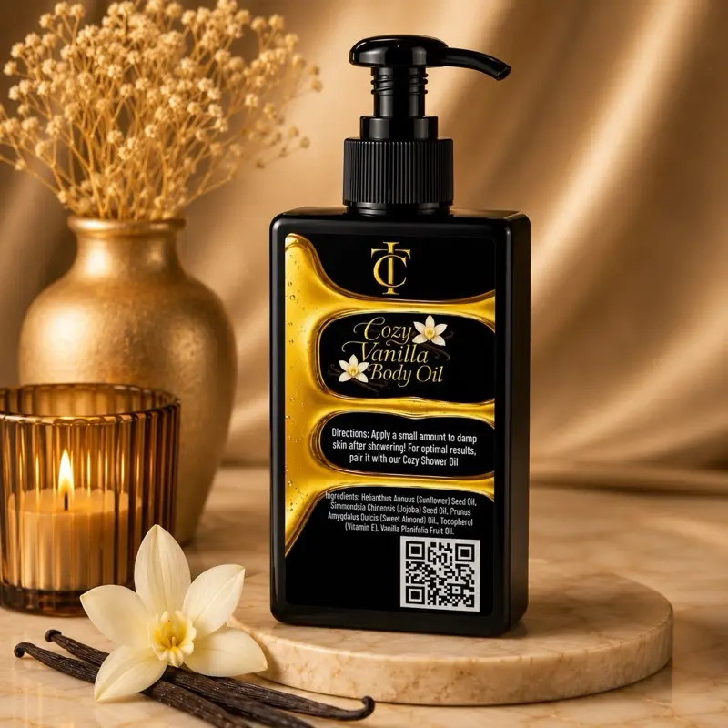 Cozy Vanilla Scented Body Oil, BPA-Free Moisturizing Aroma Body Oil for Dry Skin