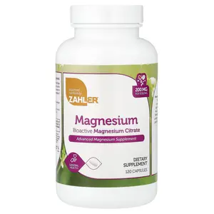 Zahler Magnesium, Bioactive Magnesium Citrate, 200 mg, 120 Capsules