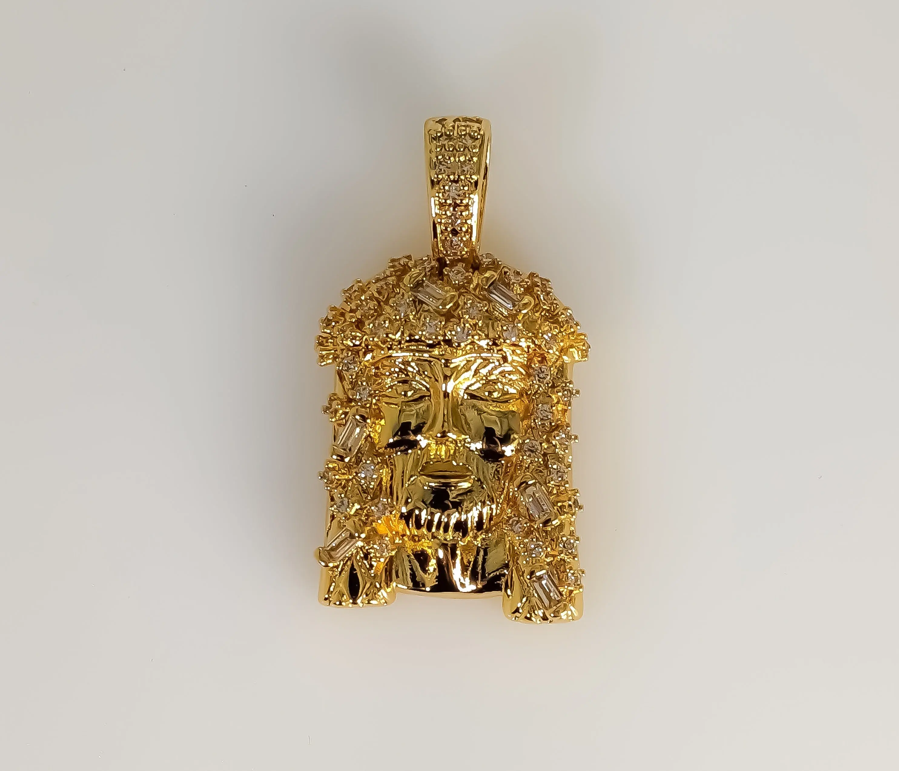 Plated Blinged Jesus Pendant