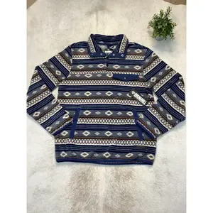 Rock and Roll Men's RR Aztec Fleece Pullover Grey