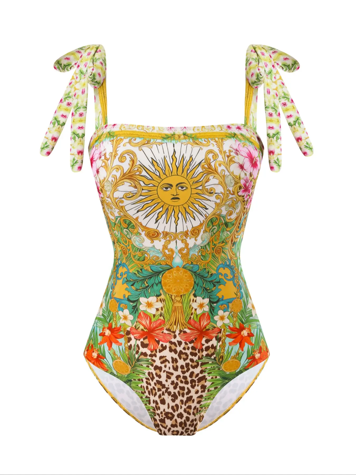 Women's Sexy One-Piece Swimsuit Set, Slimming Belly Cover-Up Wrap Skirt, Beachwear Swimwear, Summer Fashion Bathing Suit, Body Con Swimwear, Printed Swimsuit
